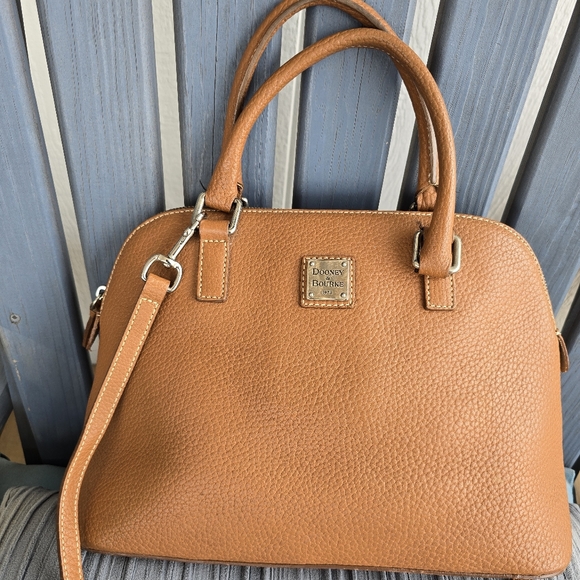 Dooney & Bourke Tan Leather Satchel/Crossbody Bag 13x10x5 Great Condition! - Picture 16 of 16